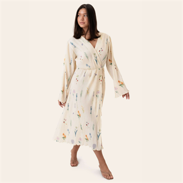  BYIC OFELIAIC LONG WRAP DRESS OFF WHITE FLOWER PRINT - A23640 